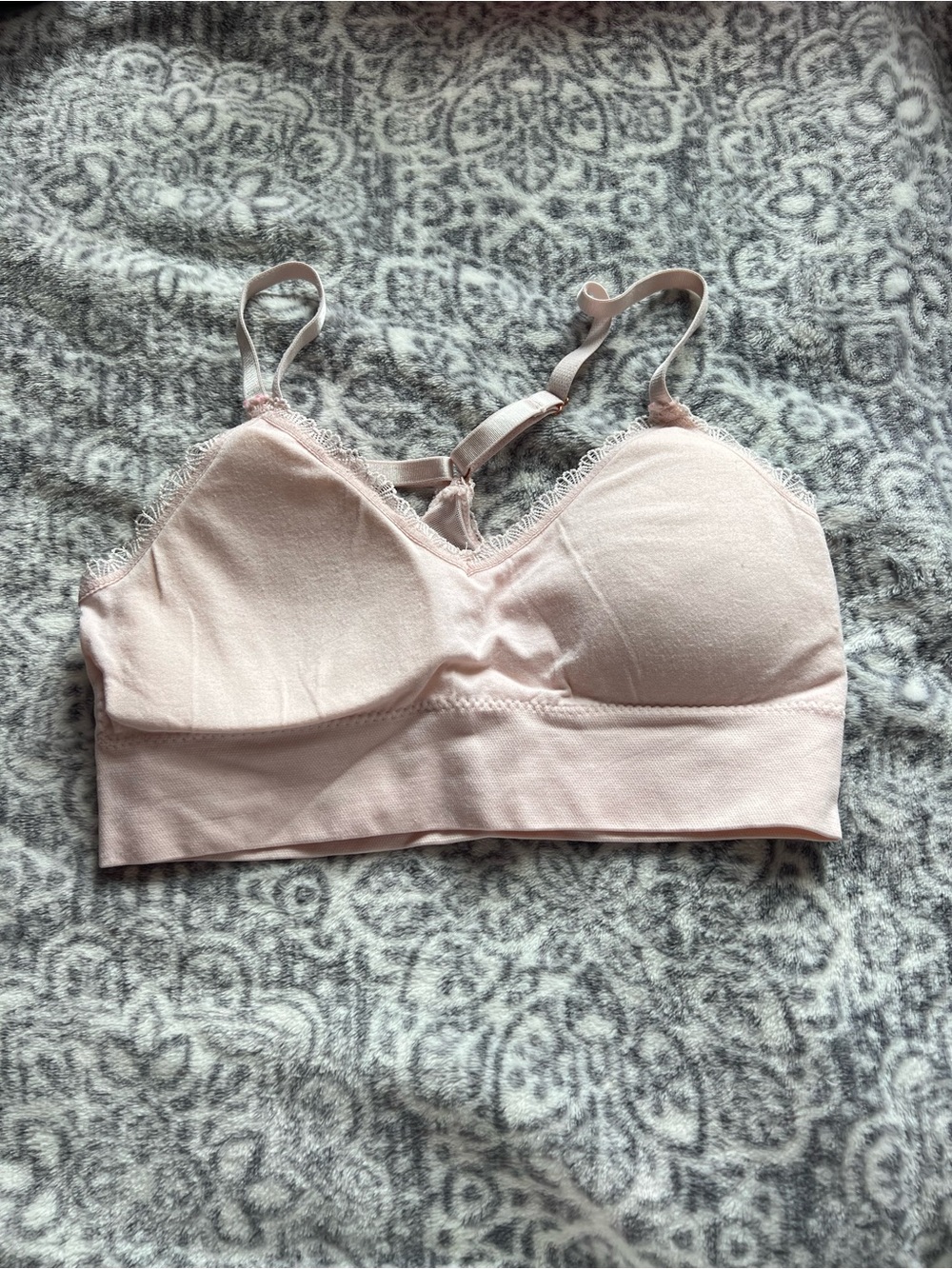 Marilyn Monroe Pale Pink Lace-Trim Bralette